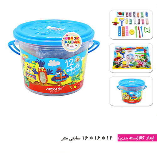 خمیر سطلی ۱۲ رنگ آریا