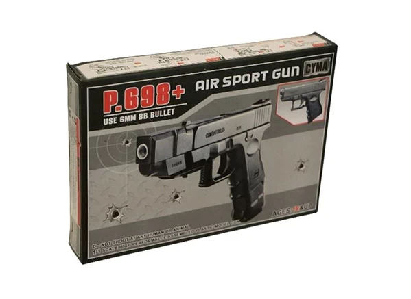 اسباب بازی پسرانه کلت وارداتی ساچمه ای خشابدار  P.698 دو حالته